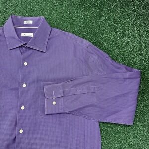Peter Millar Men's Long Sleeve Button Shirt Size XL Purple Polka Dot